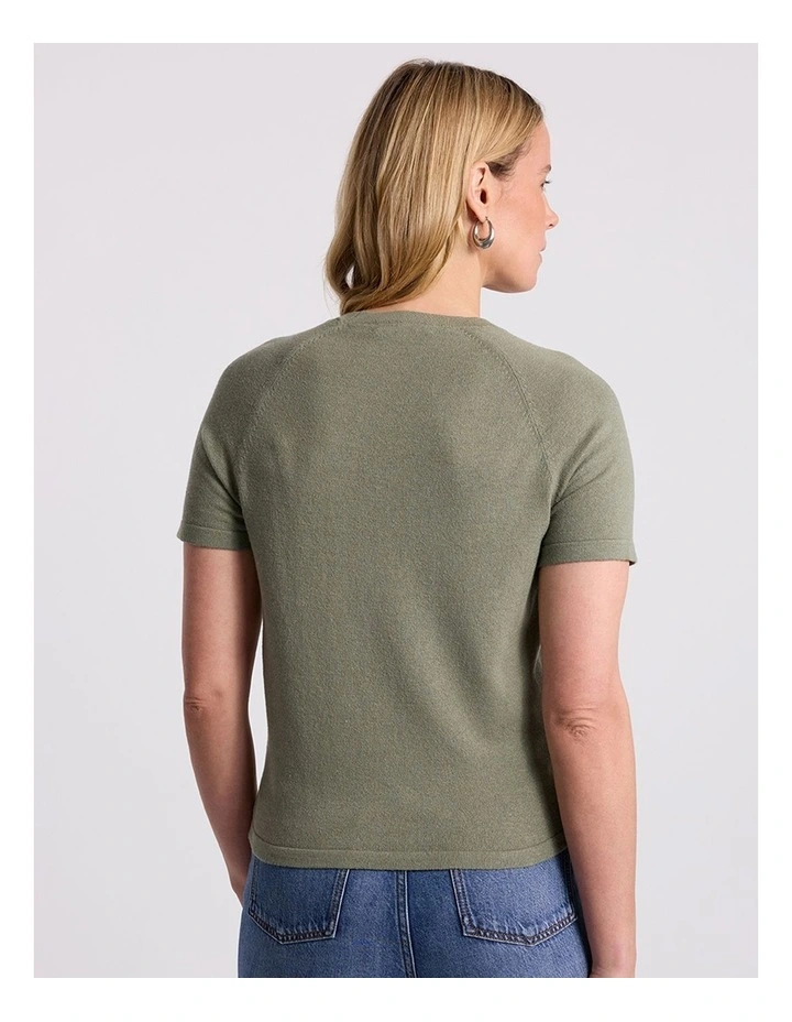 Aurdrie Linen Blend Knit in Oregano Green image 4