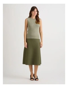 Gail Shimmer Knit Tank in Elm Sparkle