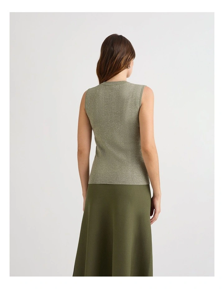Gail Shimmer Knit Tank in Elm Sparkle image 3