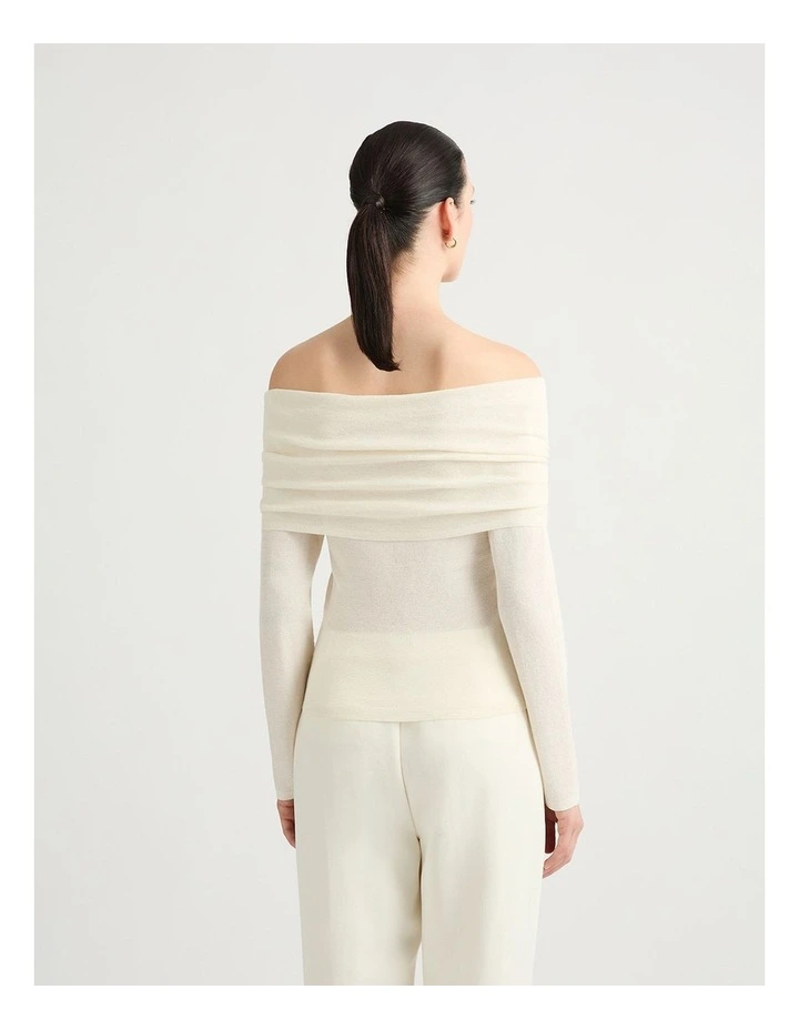 Laylita Off Shoulder Knit in Ivory image 3
