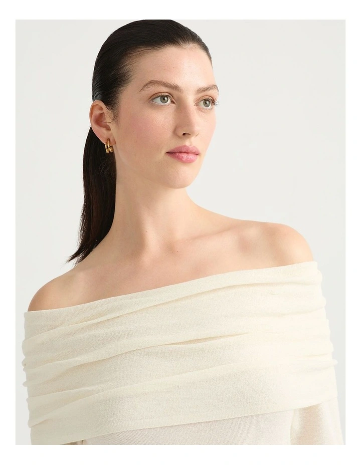 Laylita Off Shoulder Knit in Ivory image 4