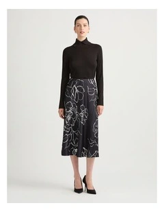 Flora Roll Neck Knit in Black Sparkle