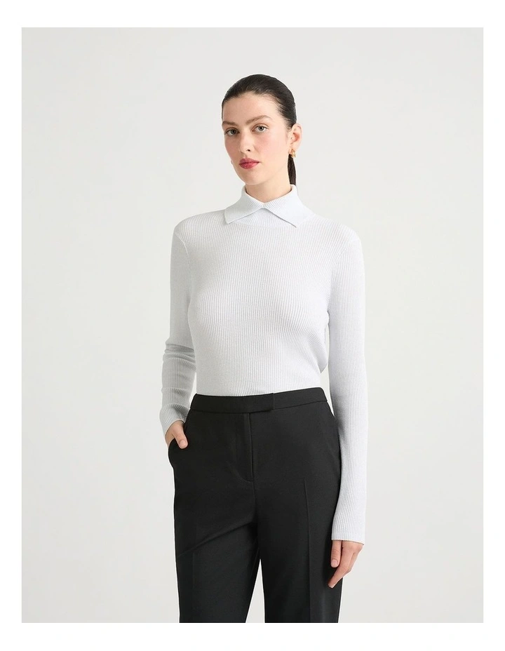 Flora Roll Neck Knit in Silver Sparkle image 2