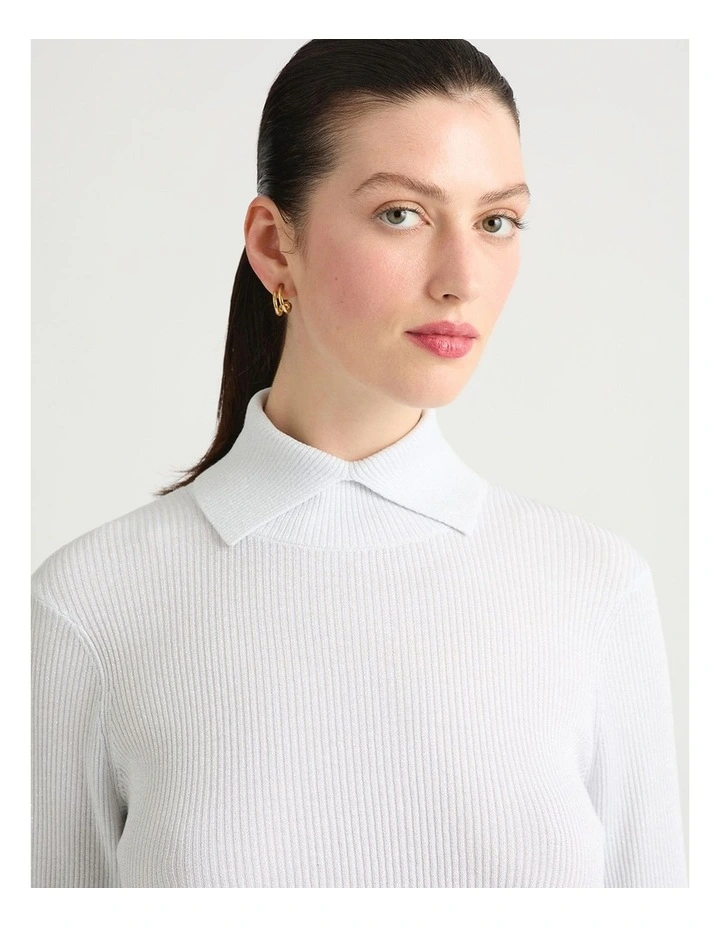 Flora Roll Neck Knit in Silver Sparkle image 4