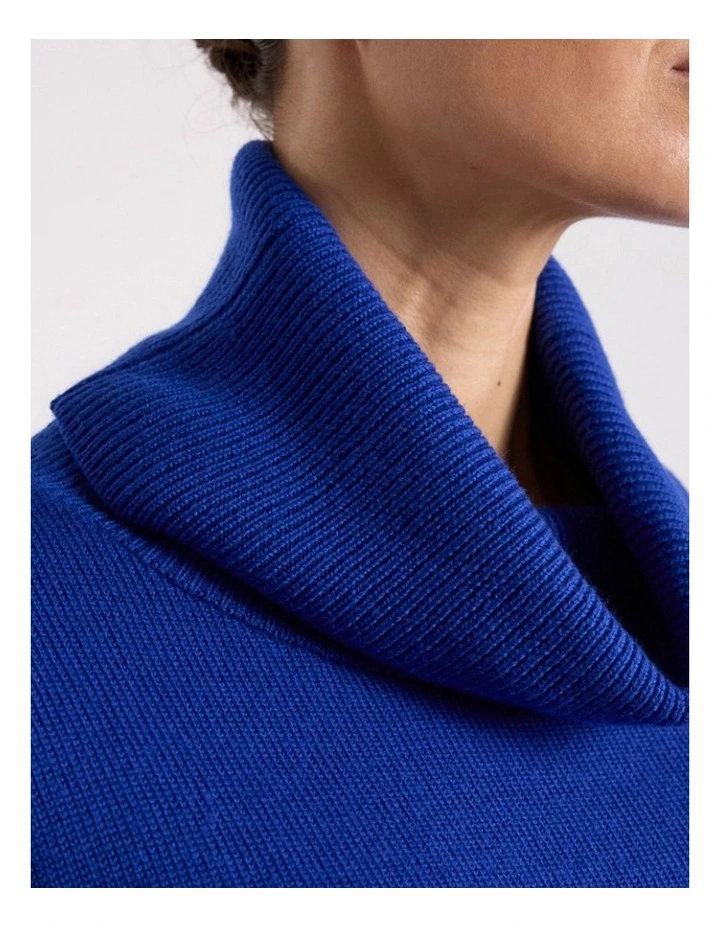 Roll Neck Gilet in Cerulean Blue image 4