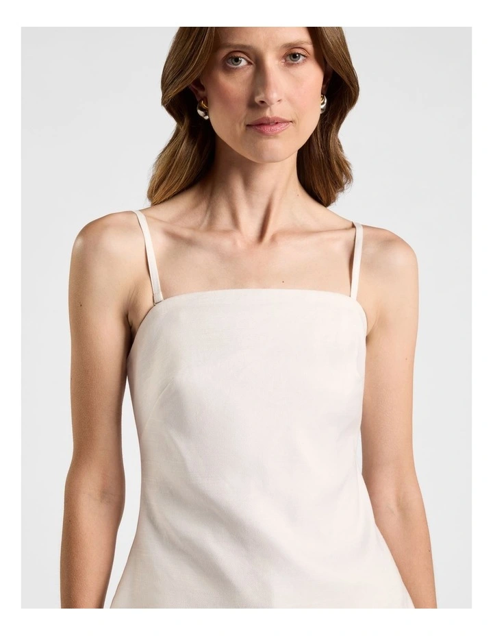 Alima Stretch Linen Top in Ivory image 4