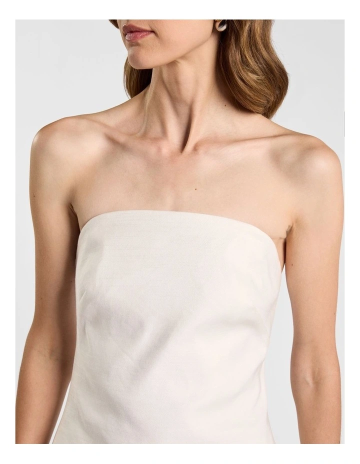 Alima Stretch Linen Top in Ivory image 5