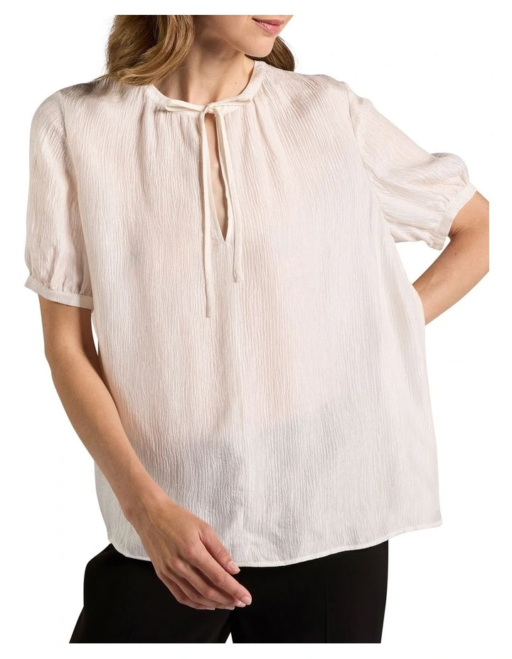 Lotus Silk Blend Blouse in Ivory image 1