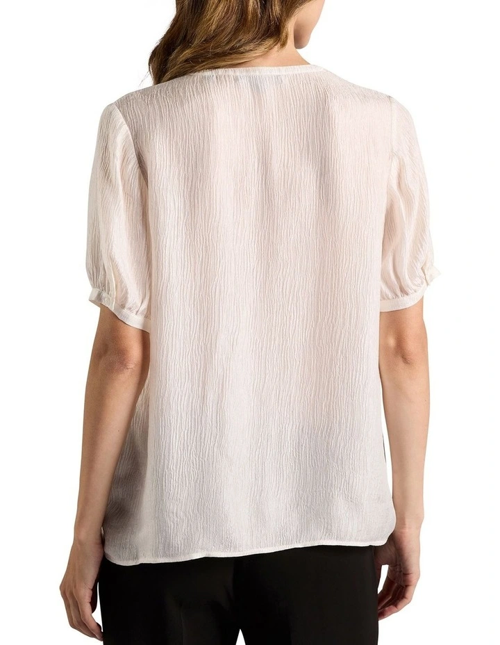 Lotus Silk Blend Blouse in Ivory image 5
