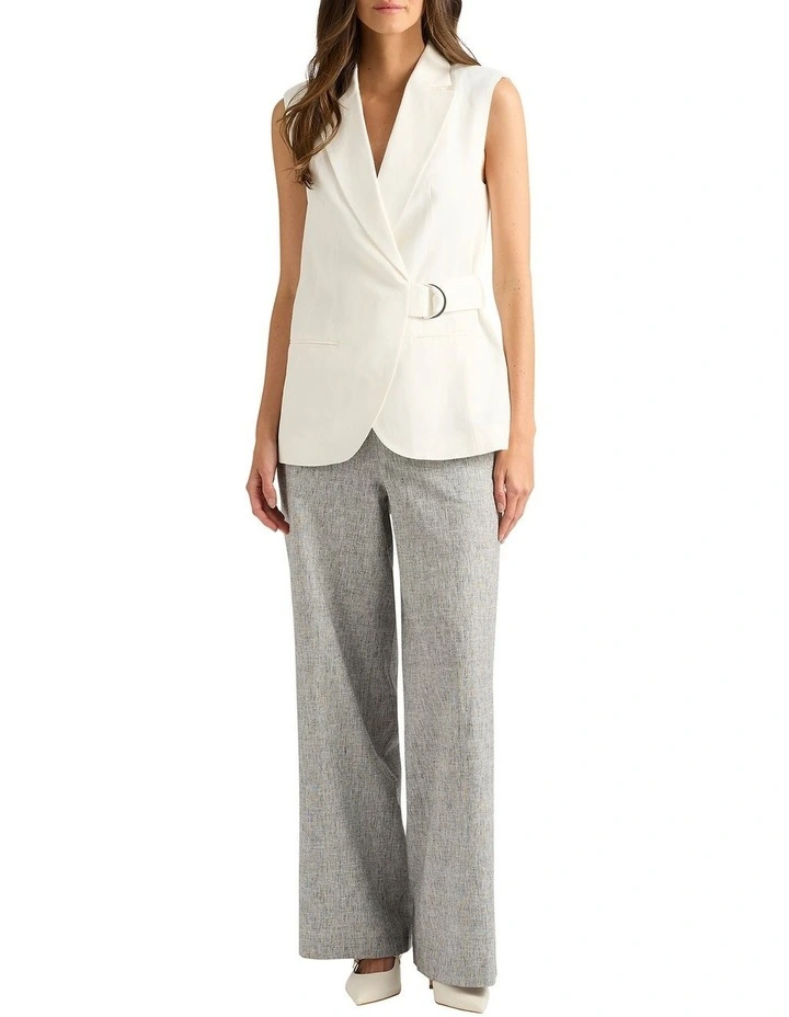 Cirus Linen Blend Vest in Ivory image 4
