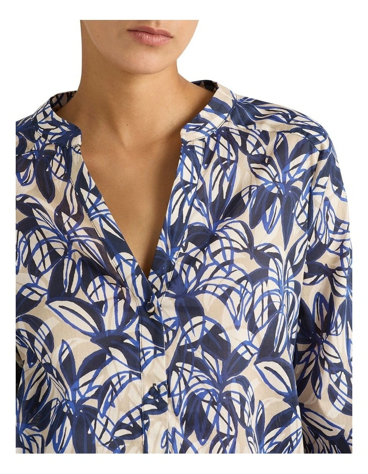 Valeria Cotton Blouse in Navy Multi image 2
