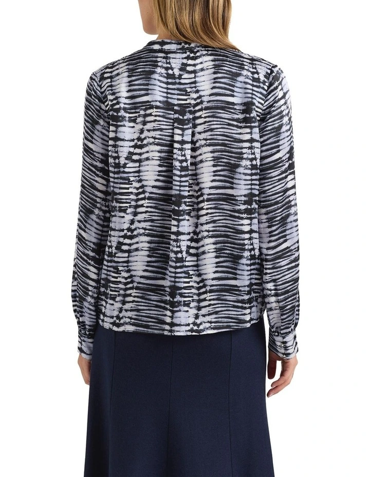Shibani Silk Blouse in Navy Multi image 2