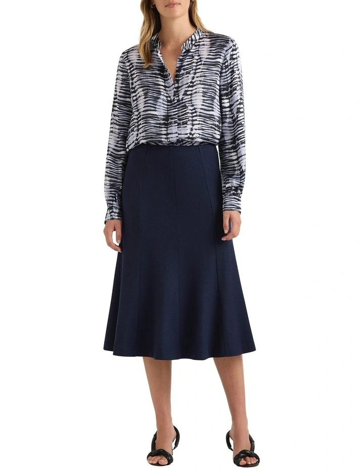 Shibani Silk Blouse in Navy Multi image 3