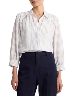 Enzo Blouse in Navy Stripe