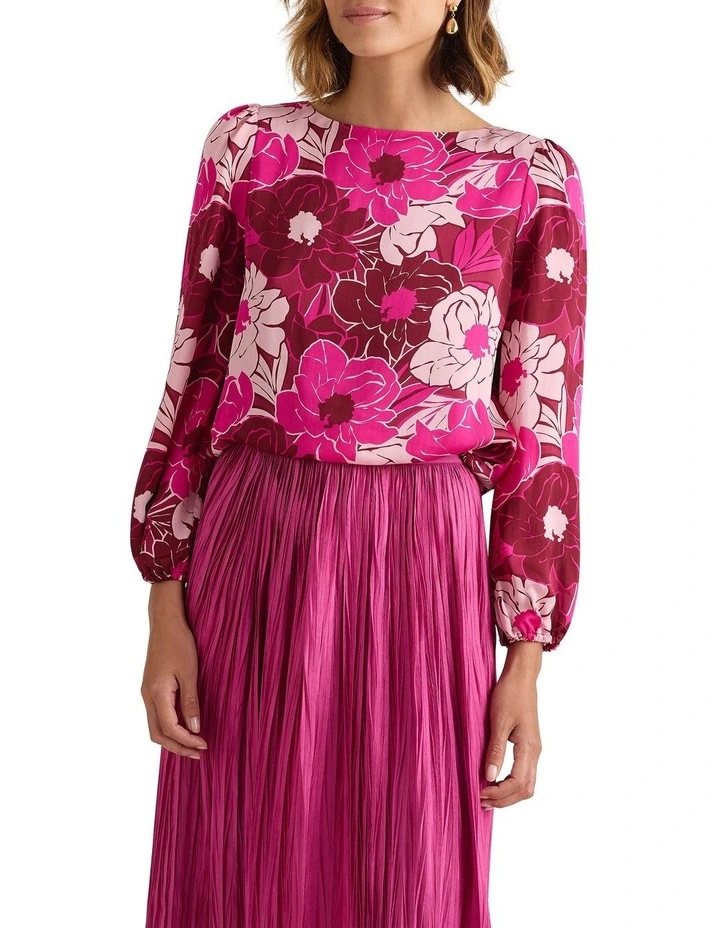 Seraphina Viscose Blouse in Pomegranate Multi image 1