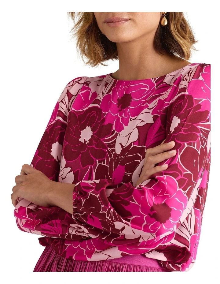Seraphina Viscose Blouse in Pomegranate Multi image 4