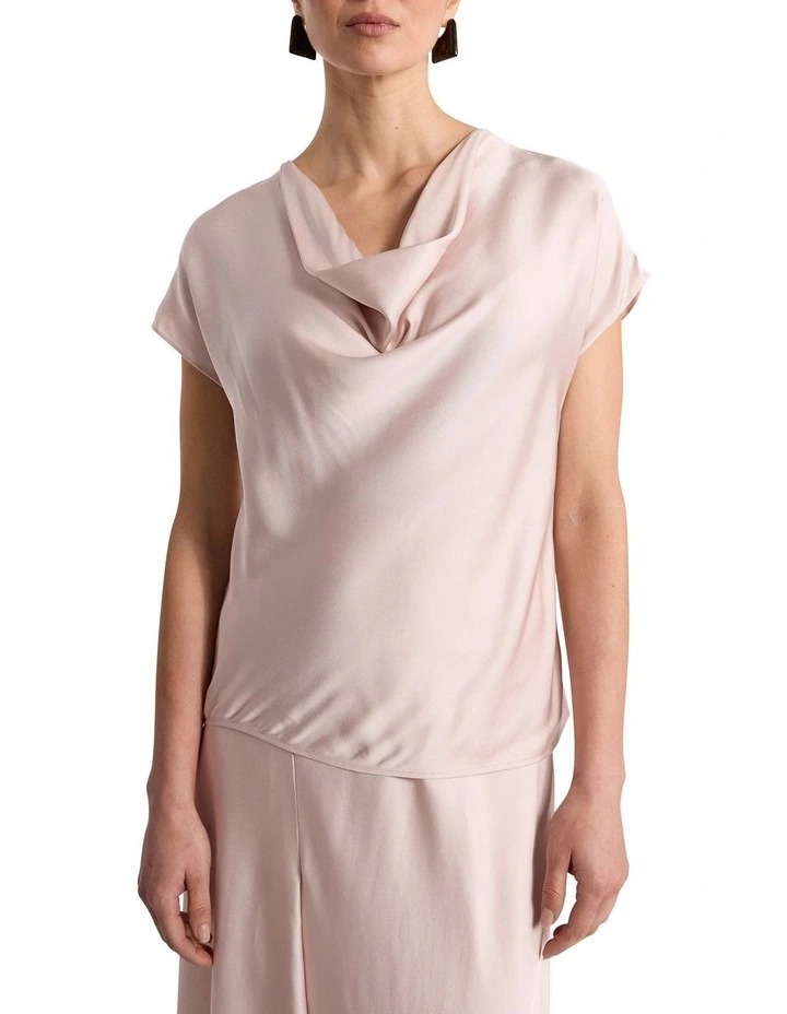 Orlando Cowl Neck Top in Persica Pink image 1