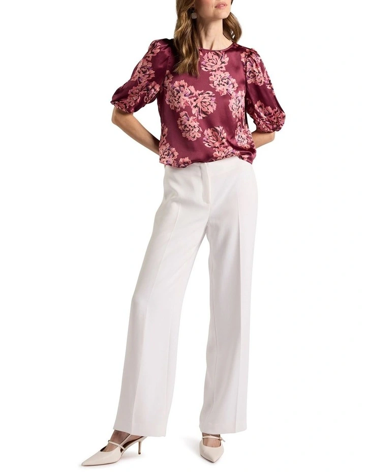 Delanie Silk Blouse in Shiraz Red Multi image 2