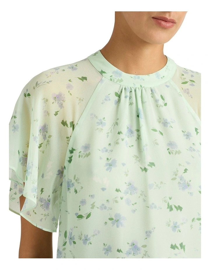 Edie Silk Blouse in Sage Multi image 3