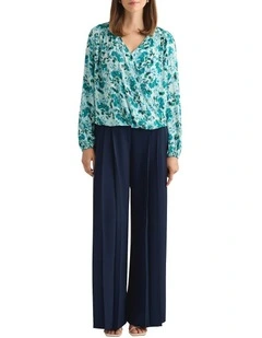 Aurinda Viscose Blouse in Teal Multi