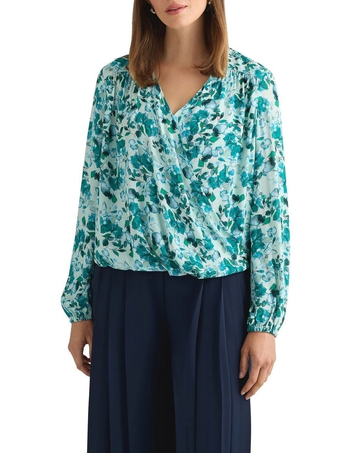 Aurinda Viscose Blouse in Teal Multi image 2