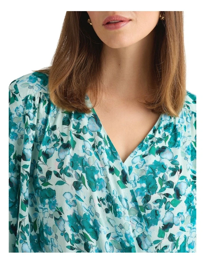 Aurinda Viscose Blouse in Teal Multi image 3