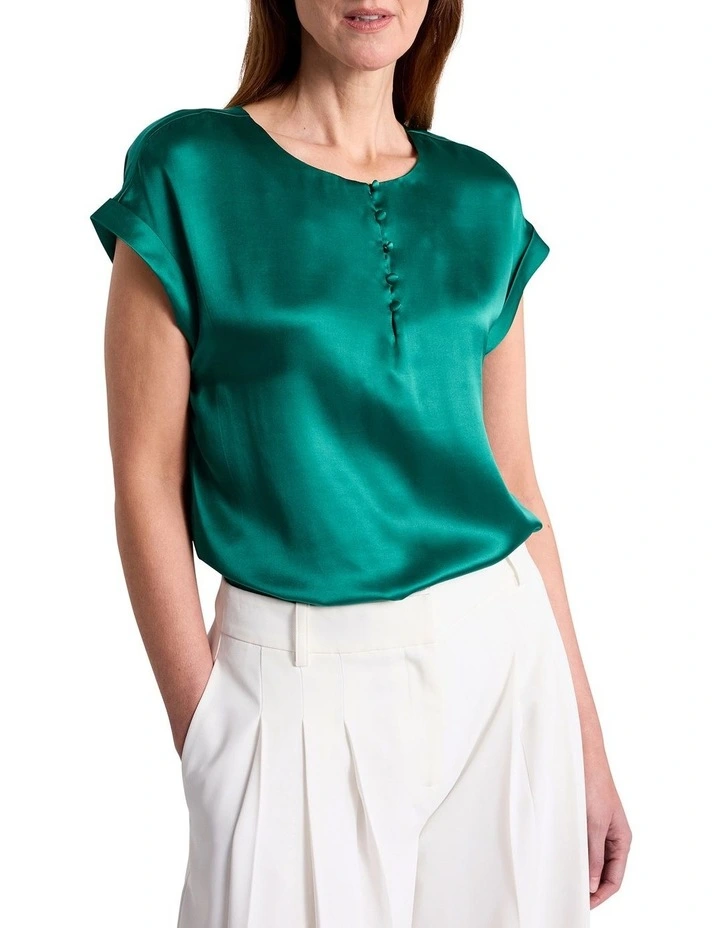 Evande Silk Blouse in Teal image 1