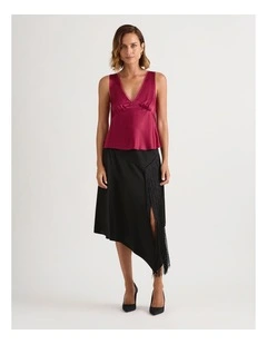 Sia Silk Tank in Beaujolais