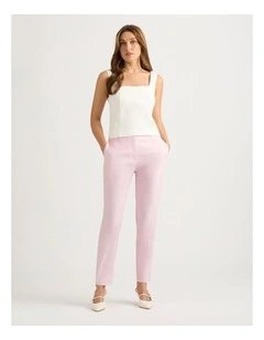 Tabitha Stretch Linen Tank in Ivory