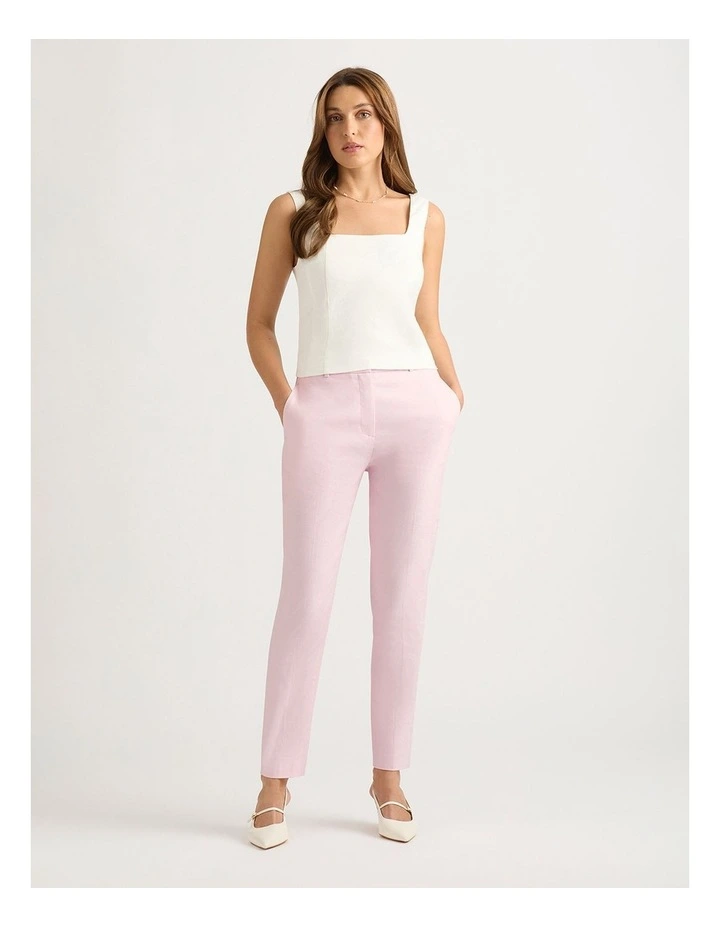 Tabitha Stretch Linen Tank in Ivory image 1