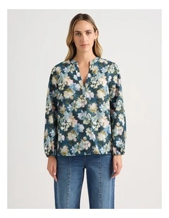 Emmina Cotton Blouse in Peacock Multi