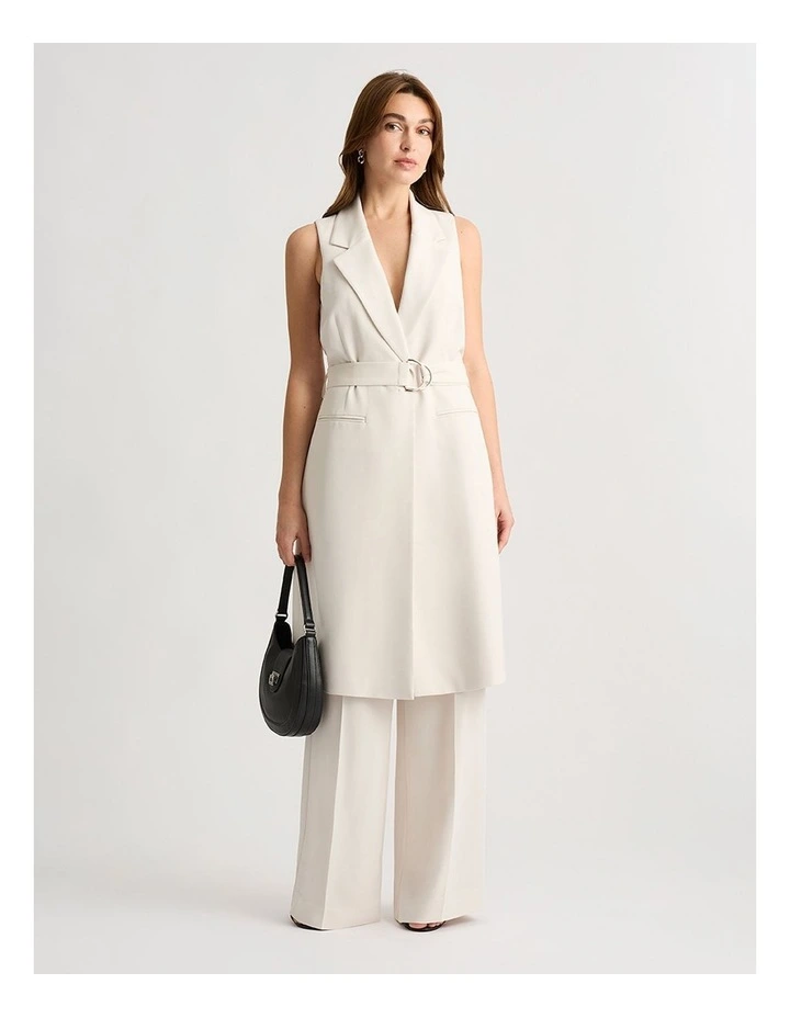 Maude Longline Vest in Almond image 1