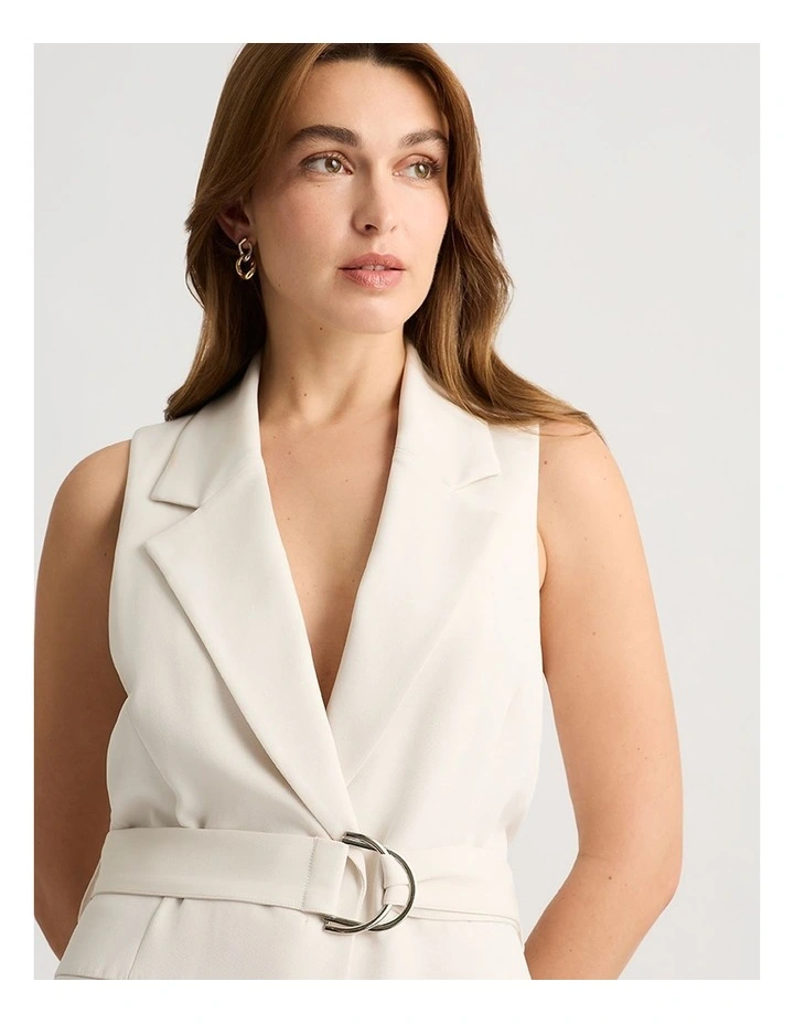 Maude Longline Vest in Almond image 4