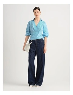 Carson Stripe Blouse in Calypso Stripe
