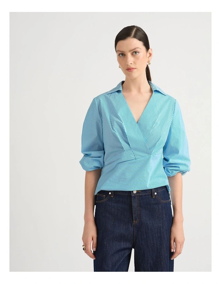 Carson Stripe Blouse in Calypso Stripe image 2