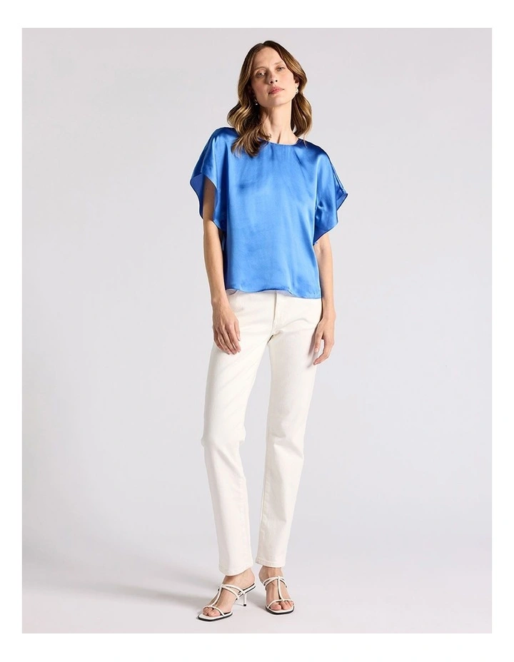 Orion Silk Blouse in Topaz Blue image 1