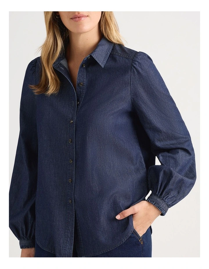 Ellena Chambray Blouse in Chambray image 4