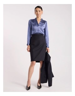 Cristobal Silk Blouse in Cadet Blue