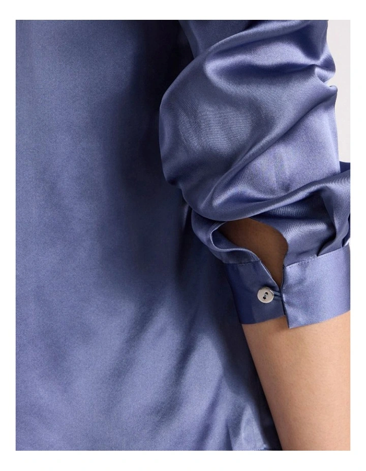 Cristobal Silk Blouse in Cadet Blue image 4