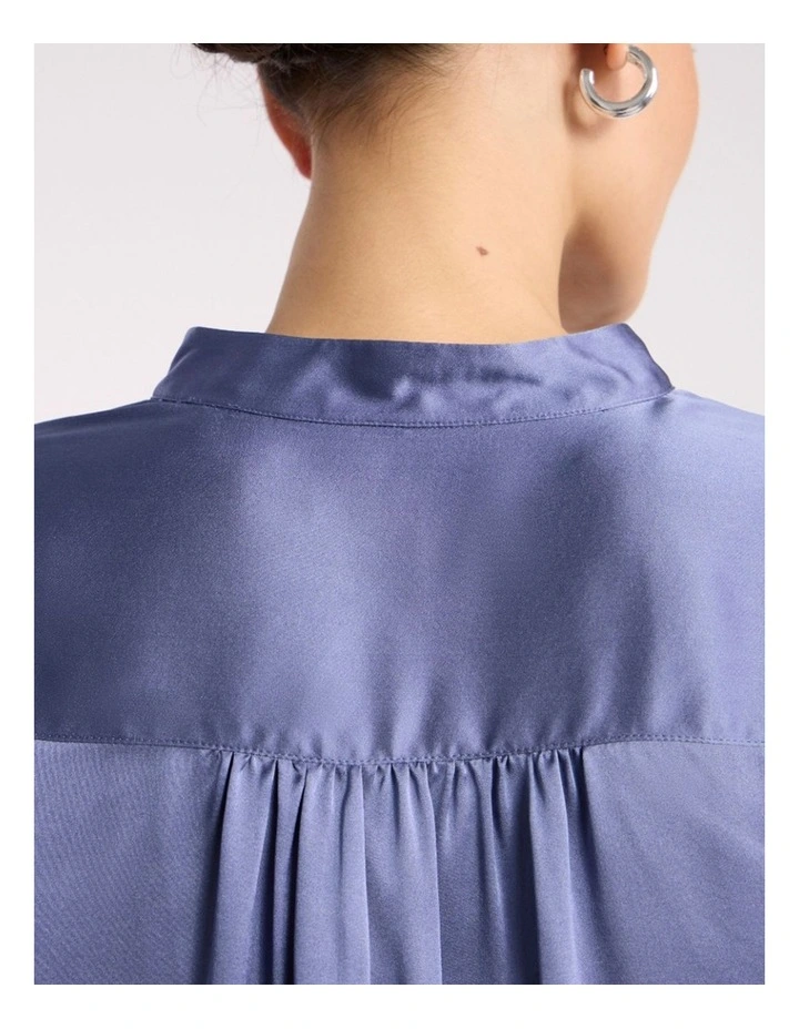 Cristobal Silk Blouse in Cadet Blue image 5