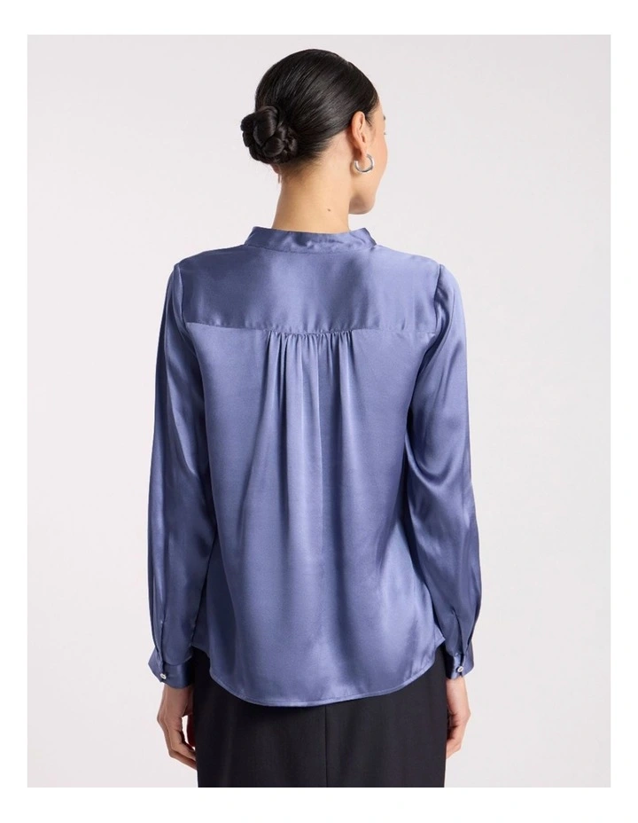 Cristobal Silk Blouse in Cadet Blue image 6