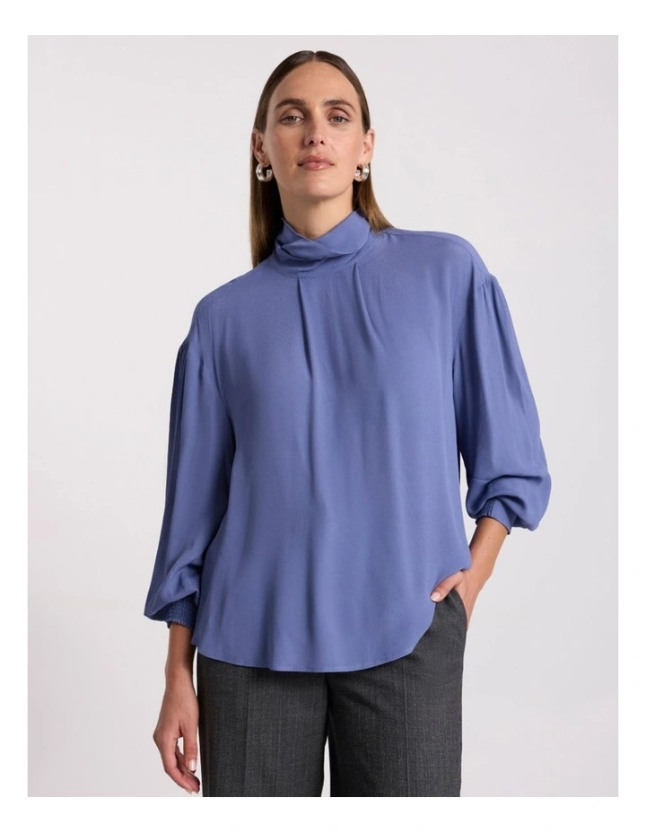 Calliopy Viscose Blouse in Cadet Blue image 2
