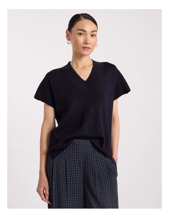 Laverne Merino Knit Vest in Navy image 2