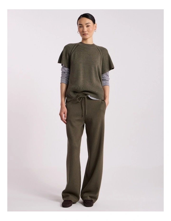 Anwar Merino Knit Vest in Olio Green image 1