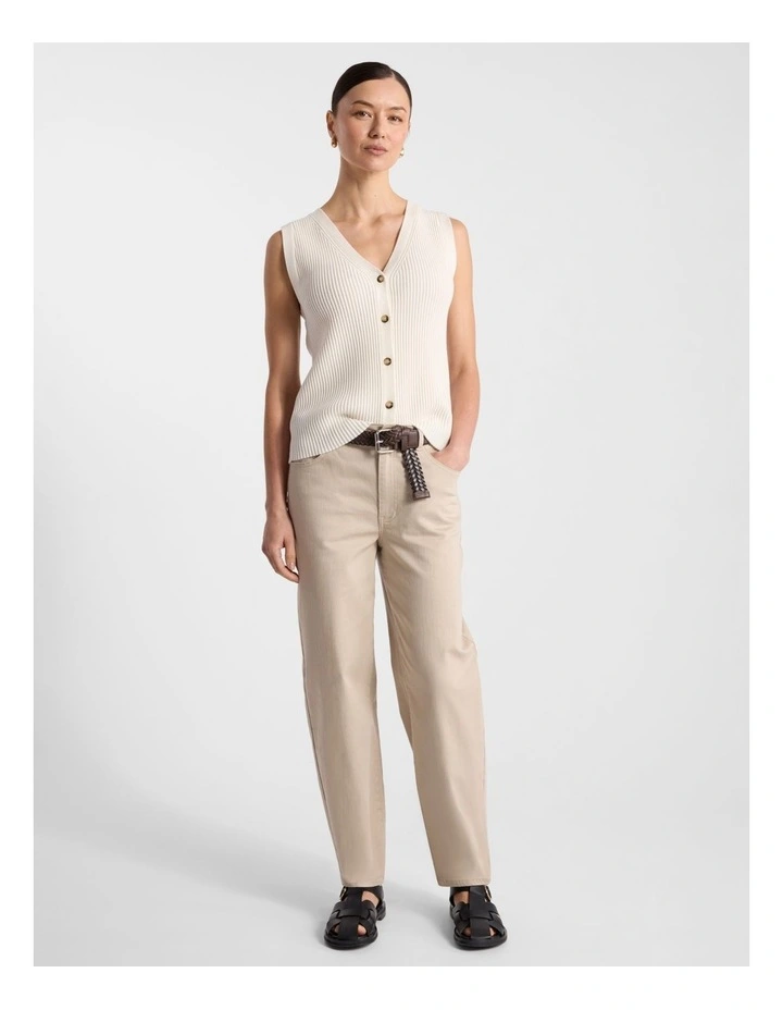 Tatyana Merino Knit Vest in Ivory image 2
