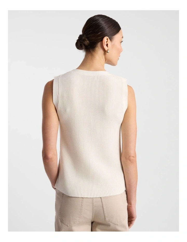 Tatyana Merino Knit Vest in Ivory image 3
