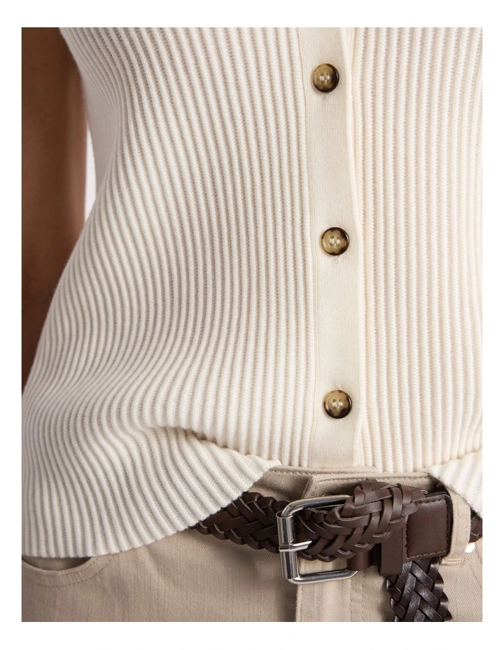 Tatyana Merino Knit Vest in Ivory image 4