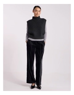 Ari Wool Blend Gilet in Charcoal Melange