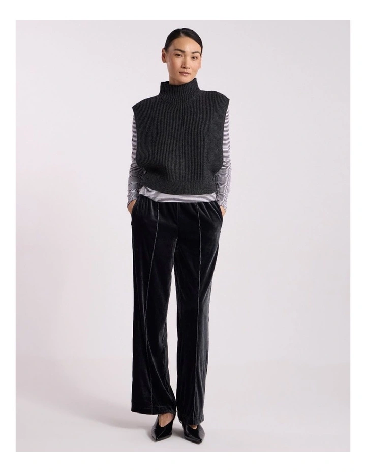 Ari Wool Blend Gilet in Charcoal Melange image 1