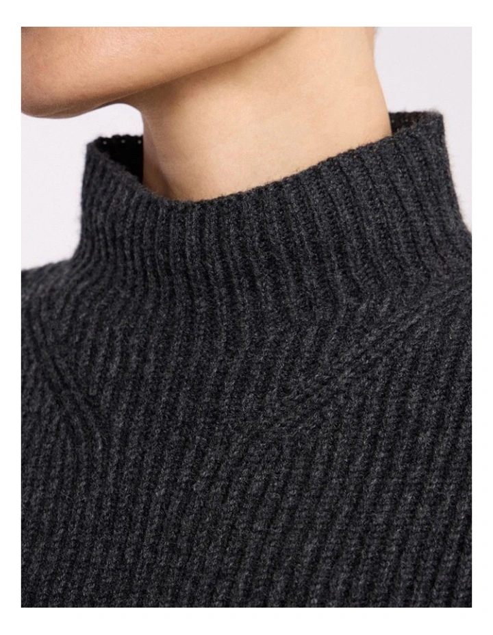 Ari Wool Blend Gilet in Charcoal Melange image 4